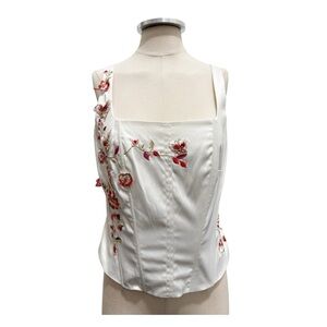 Vintage Lana Erica Mandalay Style Embellished Sleeveless Corset Top Size Large